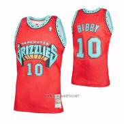 Camiseta Memphis Grizzlies Mike Bibby NO 10 Mitchell & Ness 1998-99 Rojo