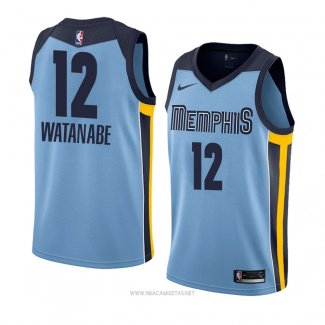 Camiseta Memphis Grizzlies Yuta Watanabe NO 12 Statement 2018 Azul