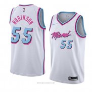 Camiseta Miami Heat Duncan Robinson NO 55 Ciudad 2017-18 Blanco