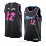 Camiseta Miami Heat Emanuel Terry NO 12 Ciudad 2018-19 Negro