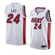 Camiseta Miami Heat Marcus Lee NO 24 Association 2018 Blanco