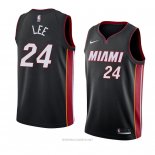 Camiseta Miami Heat Marcus Lee NO 24 Icon 2018 Negro