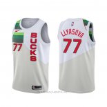 Camiseta Milwaukee Bucks Ersan Llyasova NO 77 Earned Blanco