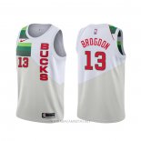 Camiseta Milwaukee Bucks Malcolm Brogdon NO 13 Earned Blanco