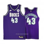 Camiseta Milwaukee Bucks Thanasis Antetokounmpo NO 43 Classic 2022-23 Violeta