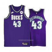 Camiseta Milwaukee Bucks Thanasis Antetokounmpo NO 43 Classic 2022-23 Violeta