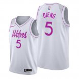 Camiseta Minnesota Timberwolves Gorgui Dieng NO 5 Earned Blanco