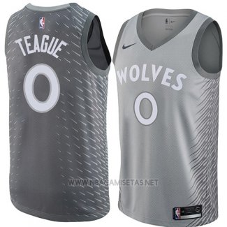 Camiseta Minnesota Timberwolves Jeff Teague NO 0 Ciudad 2018 Gris