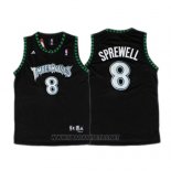 Camiseta Minnesota Timberwolves Latrell Sprewel NO 8 Retro Negro