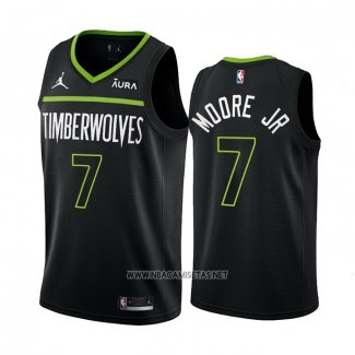 Camiseta Minnesota Timberwolves Wendell Moore Jr. NO 7 Statement 2022-23 Negro