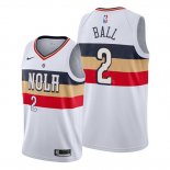 Camiseta New Orleans Pelicans Lonzo Ball NO 2 Earned Blanco