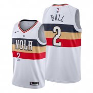 Camiseta New Orleans Pelicans Lonzo Ball NO 2 Earned Blanco