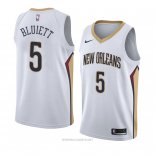 Camiseta New Orleans Pelicans Trevon Bluiett NO 5 Association 2017-18 Blanco