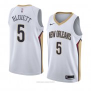 Camiseta New Orleans Pelicans Trevon Bluiett NO 5 Association 2017-18 Blanco