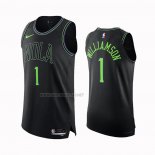 Camiseta New Orleans Pelicans Zion Williamson NO 1 Ciudad Autentico 2023-24 Negro