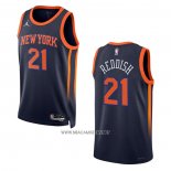 Camiseta New York Knicks Cam Reddish NO 21 Statement 2022-23 Negro