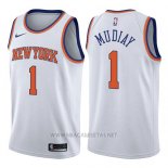 Camiseta New York Knicks Emmanuel Mudiay NO 1 Association 2017-18 Blanco