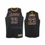 Camiseta Nino Los Angeles Lakers LeBron James NO 23 Earned 2021-22 Negro