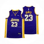 Camiseta Nino Los Angeles Lakers LeBron James NO 23 Statement Violeta2