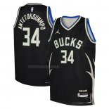 Camiseta Nino Milwaukee Bucks Giannis Antetokounmpo NO 34 Statement 2022-23 Negro