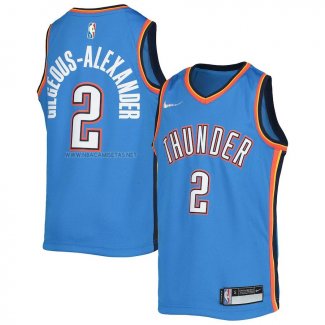 Camiseta Nino Oklahoma City Thunder Shai Gilgeous-Alexander NO 2 Icon 2021-22 Azul