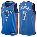 Camiseta Oklahoma City Thunder Carmelo Anthony NO 7 2017-18 Azul