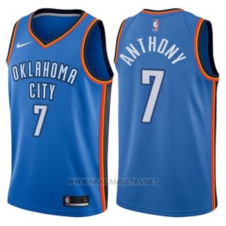 Camiseta Oklahoma City Thunder Carmelo Anthony NO 7 2017-18 Azul
