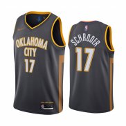 Camiseta Oklahoma City Thunder Dennis Schroder NO 17 Ciudad Negro