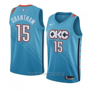 Camiseta Oklahoma City Thunder Donte Grantham NO 15 Ciudad 2018-19 Azul