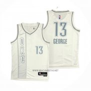 Camiseta Oklahoma City Thunder Paul George NO 13 Ciudad 2021-22 Blanco