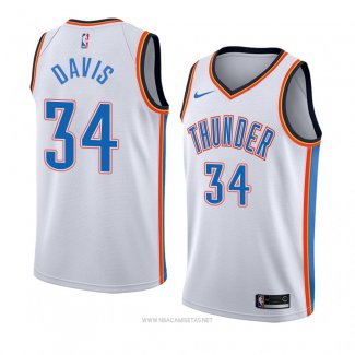 Camiseta Oklahoma City Thunderr Tyler Davis NO 34 Association 2018 Blanco