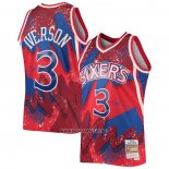 Camiseta Philadelphia 76ers Allen Iverson NO 3 Mitchel & Ness 1997-98 Rojo