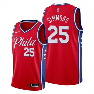 Camiseta Philadelphia 76ers Ben Simmons NO 25 Statement Edition Rojo