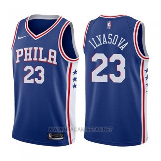 Camiseta Philadelphia 76ers Ersan Ilyasova NO 23 Icon 2017-18 Azul