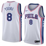 Camiseta Philadelphia 76ers James Young NO 8 Association 2018 Blanco