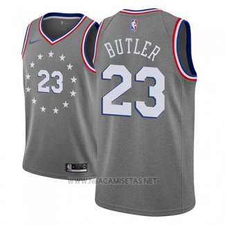 Camiseta Philadelphia 76ers Jimmy Butler NO 23 Ciudad 2018-19 Gris