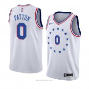 Camiseta Philadelphia 76ers Justin Patton NO 0 Earned 2018-19 Blanco