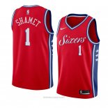 Camiseta Philadelphia 76ers Landry Shamet NO 1 Statement 2017-18 Rojo