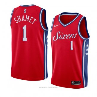 Camiseta Philadelphia 76ers Landry Shamet NO 1 Statement 2017-18 Rojo