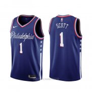 Camiseta Philadelphia 76ers Mike Scott NO 1 Ciudad 2019-20 Azul