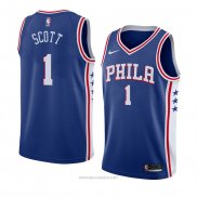 Camiseta Philadelphia 76ers Mike Scott NO 1 Icon 2018 Azul