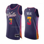 Camiseta Phoenix Suns Bradley Beal NO 3 Ciudad Autentico 2023-24 Violeta