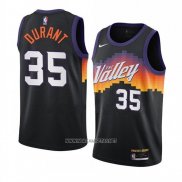 Camiseta Phoenix Suns Kevin Durant NO 35 Ciudad 2020-21 Negro