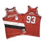 Camiseta Portland Trail Blazers Bape NO 93 Mitchell & Ness 1983-84 Rojo