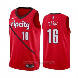 Camiseta Portland Trail Blazers Blazers Pau Gasol NO 16 Earned 2019 Rojo