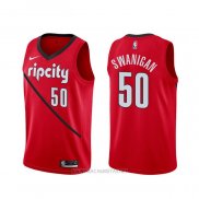 Camiseta Portland Trail Blazers Caleb Swanigan NO 50 Earned Rojo