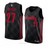 Camiseta Portland Trail Blazers Jusuf Nurkic NO 27 Ciudad 2018 Negro