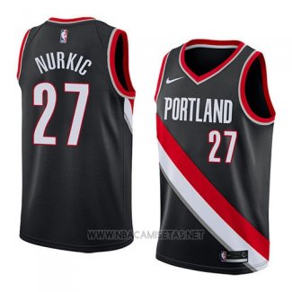 Camiseta Portland Trail Blazers Jusuf Nurkic NO 27 Icon 2018 Negro