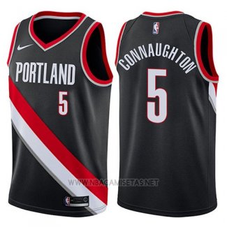 Camiseta Portland Trail Blazers Pat Connaughton NO 5 Swingman Icon 2017-18 Negro