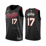 Camiseta Portland Trail Blazers Shaedon Sharpe NO 17 Ciudad 2023-24 Negro